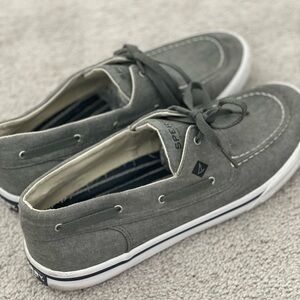 Sperry Men's Gray Canvas Boat Shoes 10.5
